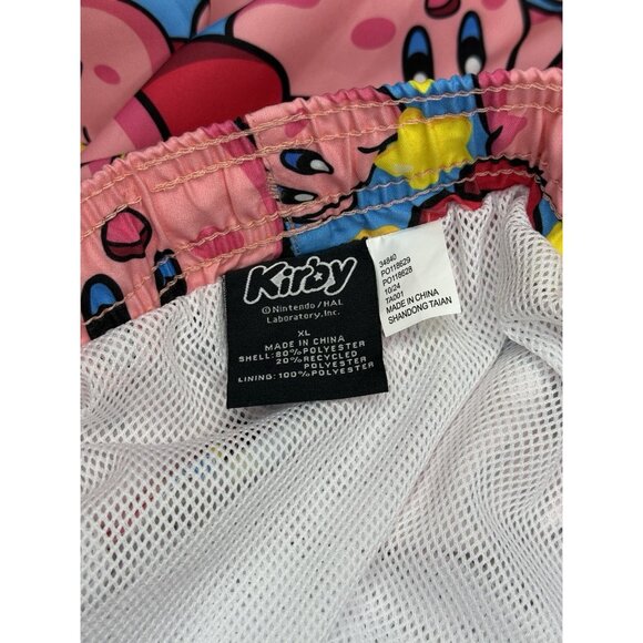NWT Kirby Swim Trunks Men's XL Multicolor Elastic Waist Nintendo HAL Shorts Fun - Picture 4 of 5